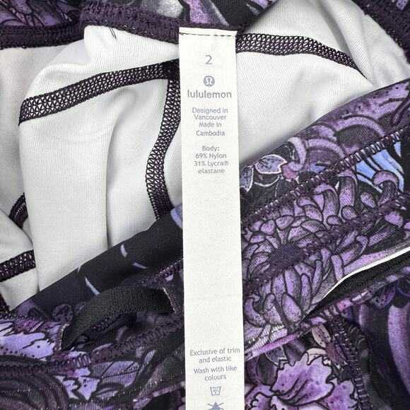 LULULEMON Time To Sweat Crop 23" Size 2 Memoir Multi Purple - Picture 7 of 8